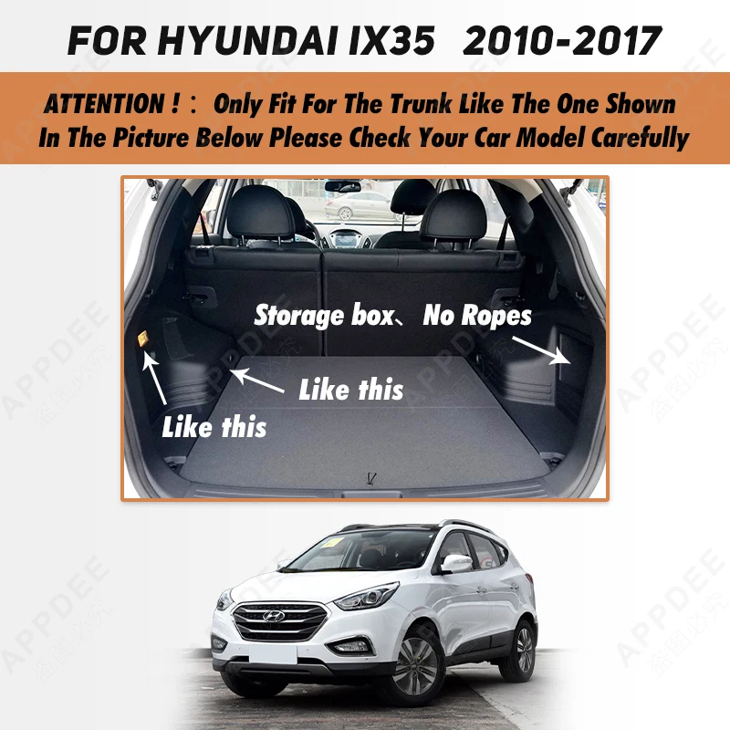 Auto Full Coverage Trunk Mat For Hyundai ix35 2010-2017 16 15 14 13 12 11 Car Boot Cover Pad  Interior Protector Accessories