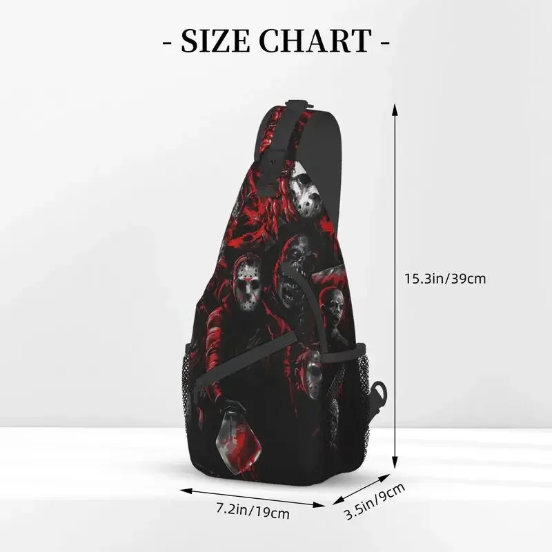 Scream Horror Movie Sling mochila cruzada para hombre, bolso de pecho de hombro personalizado para Halloween, viaje, senderismo, día