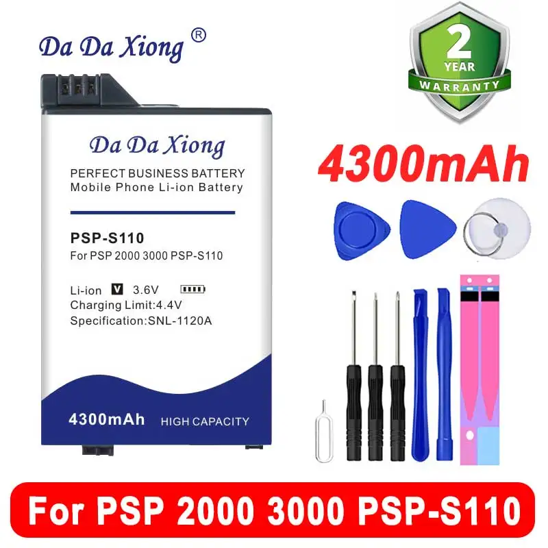 DaDaXiong S110 4300mAh bateria do Sony PSP2000 PSP3000 PSP 2000 3000 PSP-S110 Gamepad PlayStation przenośny kontroler