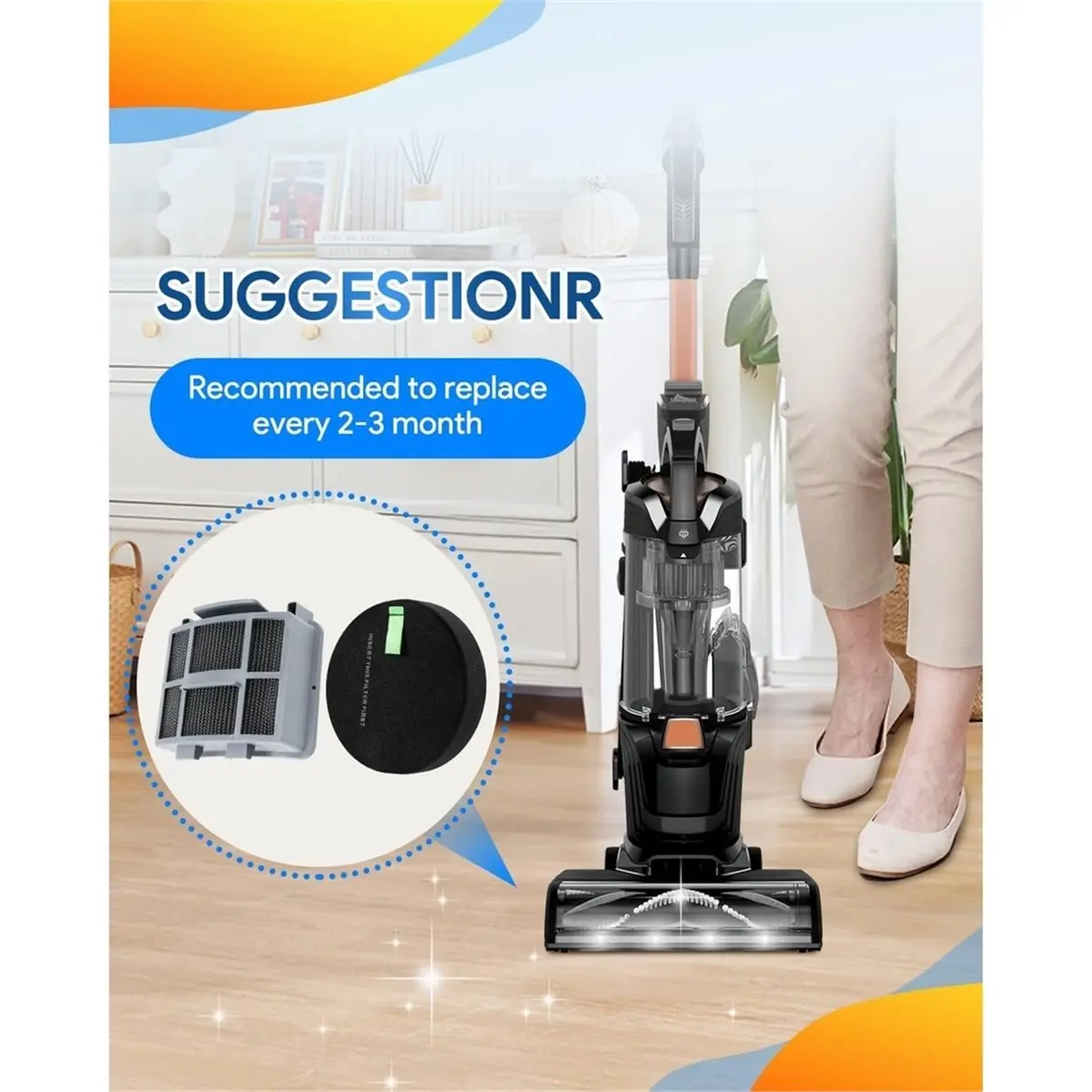 【MUST-HAVE LIST】 Filters Compatible for Pet Hair Eraser Turbo Lift-Off, SurfaceSense 3418 3415 3774F