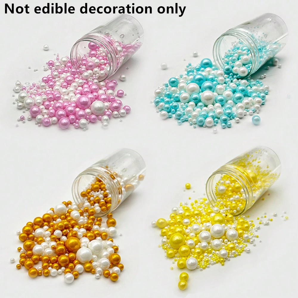 85g Mix Colors White Pearl Sprinkles Cake Topper For Birthday Party Dessert Baking Decor Cake Decorations for Decoration Only