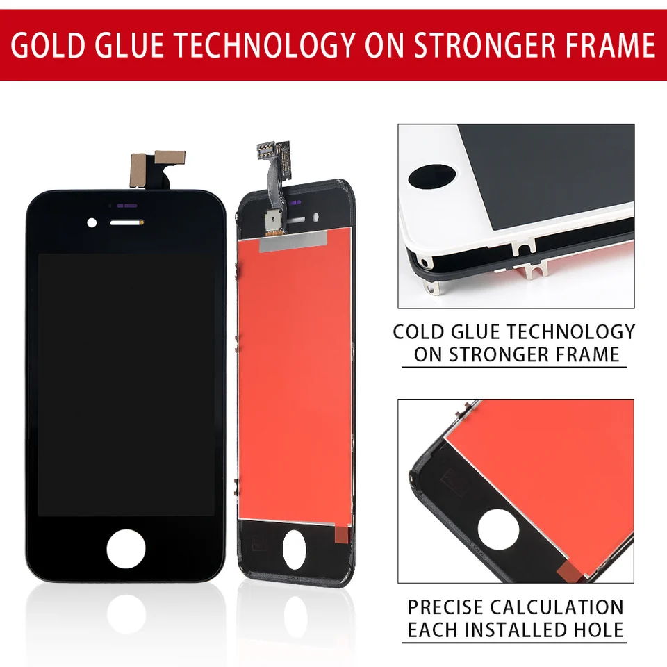Pantalla LCD para iPhone 4 4S, digitalizador táctil de repuesto para iPhone 5 5C 5S SE 4S 4, sin píxeles muertos 6