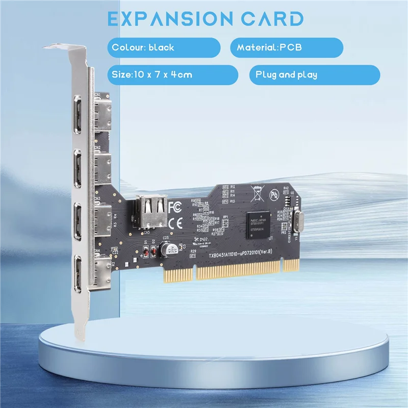 

USB2.0 Expansion Card PCI To 5 USB2.0 NEC Chip Expansion Adapter Card