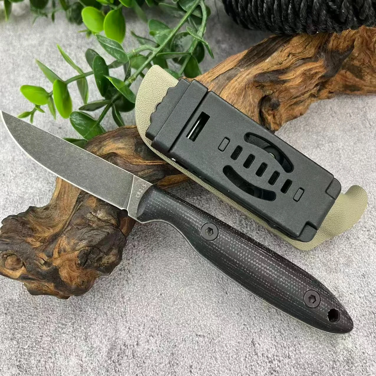 Pacaya Hochhärte D2 Stahl Wander- und Kletterwerkzeuge Outdoor Feststehendes Messer Langlebiger Camping- und Angelmesser Täglicher Schneidewerkzeug Geschenke