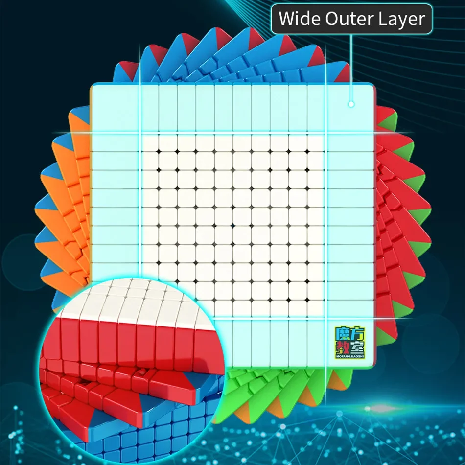 Moyu Meilong 매직 스피드 큐브 스티커리스 전문 피젯 장난감, MFJS Meilong 12 큐브 매직 퍼즐, 12x12