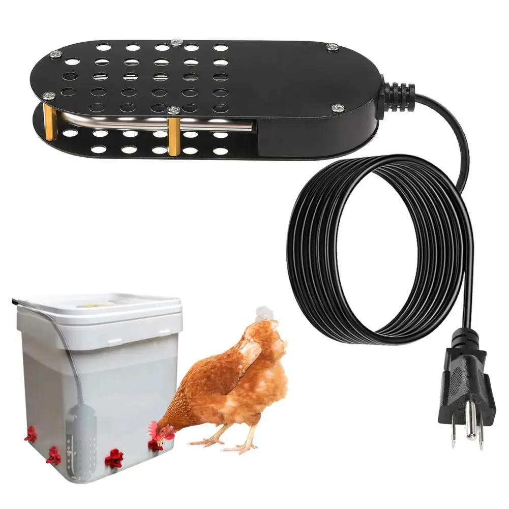 250W Thermostatic Poultry Waterer Heater Aluminum Anti-scald Coating Winter Chicken Water De-icer Electric Waterer Heater USPlug