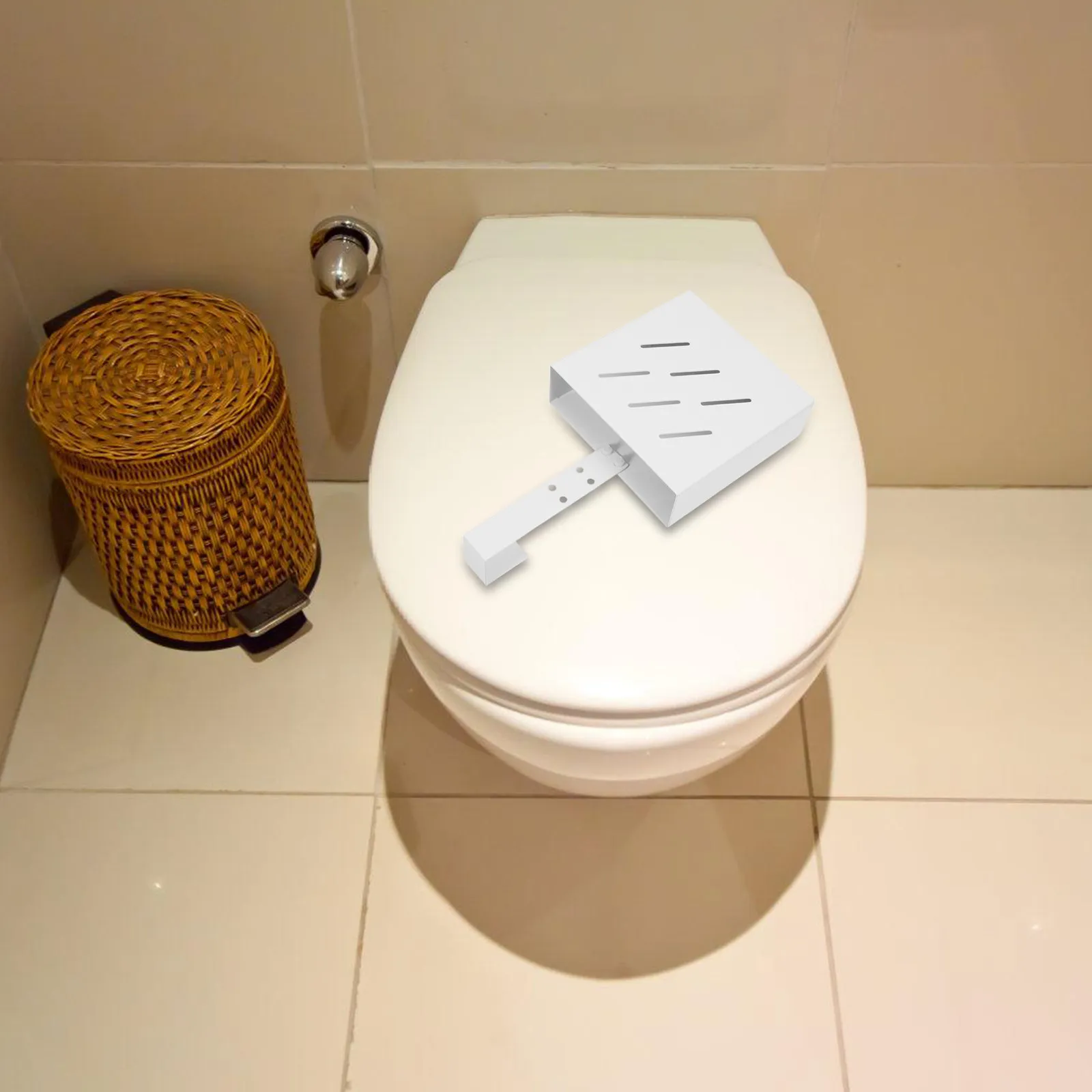 

Stainless Steel Toilet Tank Hanging Tablet Holder with Adjustable Hook Space Saving Toilet Bowl Tablet Holder for Tank Easy
