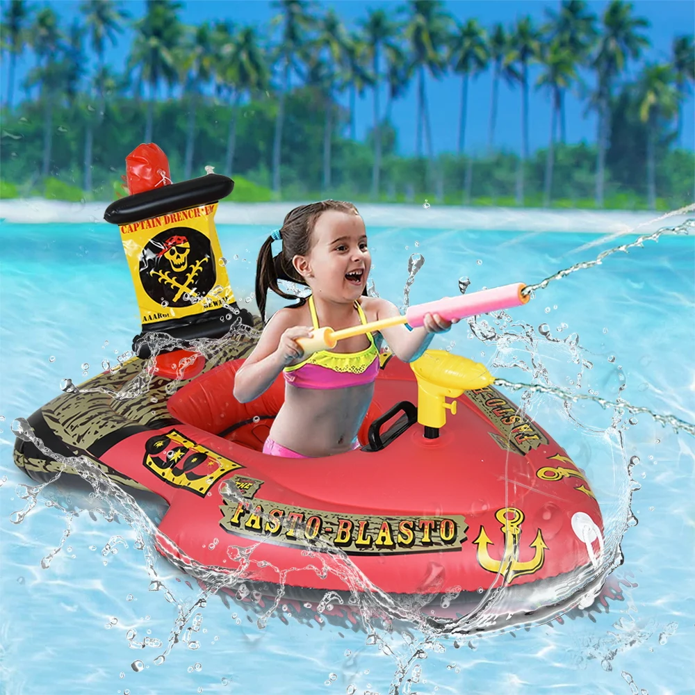 

Children Inflatable Water Toy Fighter Rocket Water Gun Model Float Swimming Ring Swimming Pool Party Floating Toy For Children