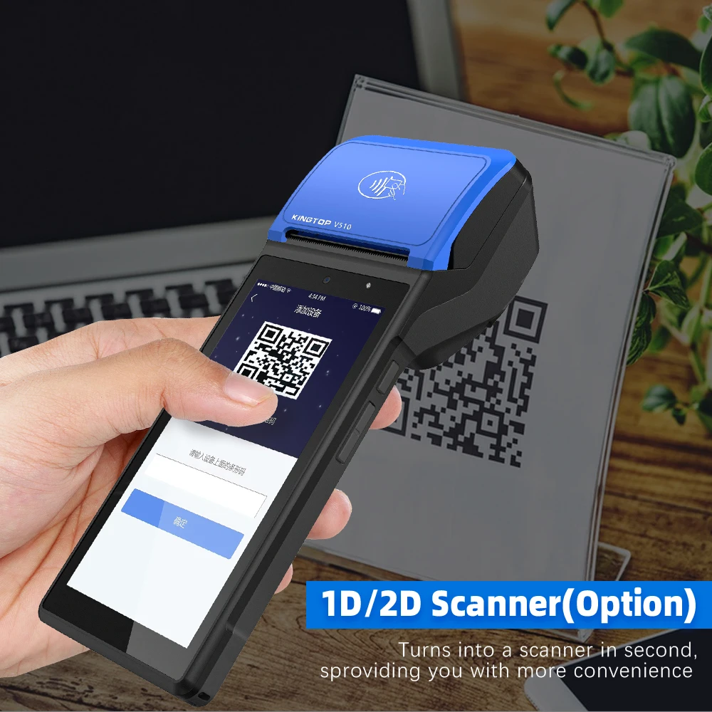 Handheld Android PDA Mini PC Pos Terminal Receipt Bill Thermal Printer Machine All in one with Camera Barcode Reader