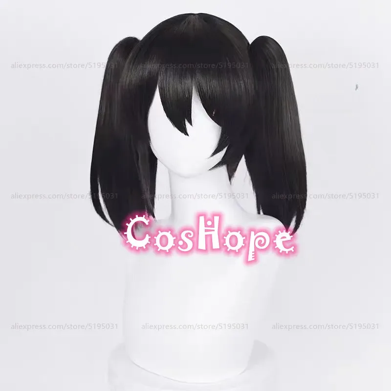 Peluca de Cosplay de Nico Yazawa con coletas, peluca negra, pelucas de Cosplay de Anime, peluca sintética resistente al calor