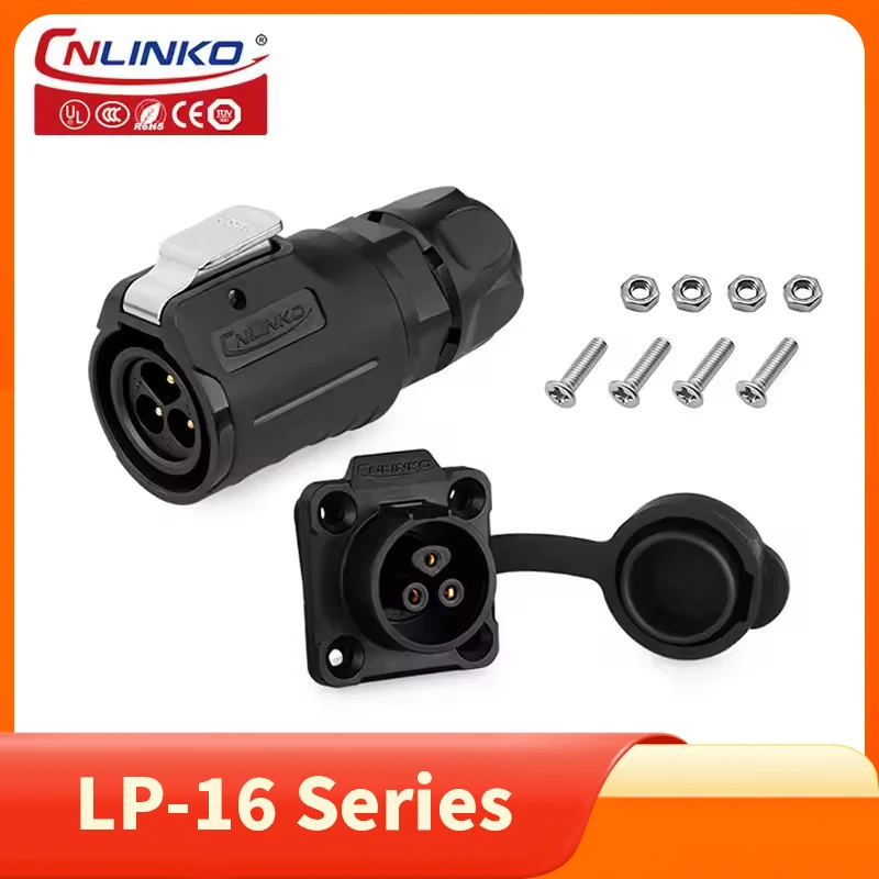 

Cnlinko LP16 Aviation 3pin M16 Waterproof Solder Plug Socket Wire Joint Power Connector