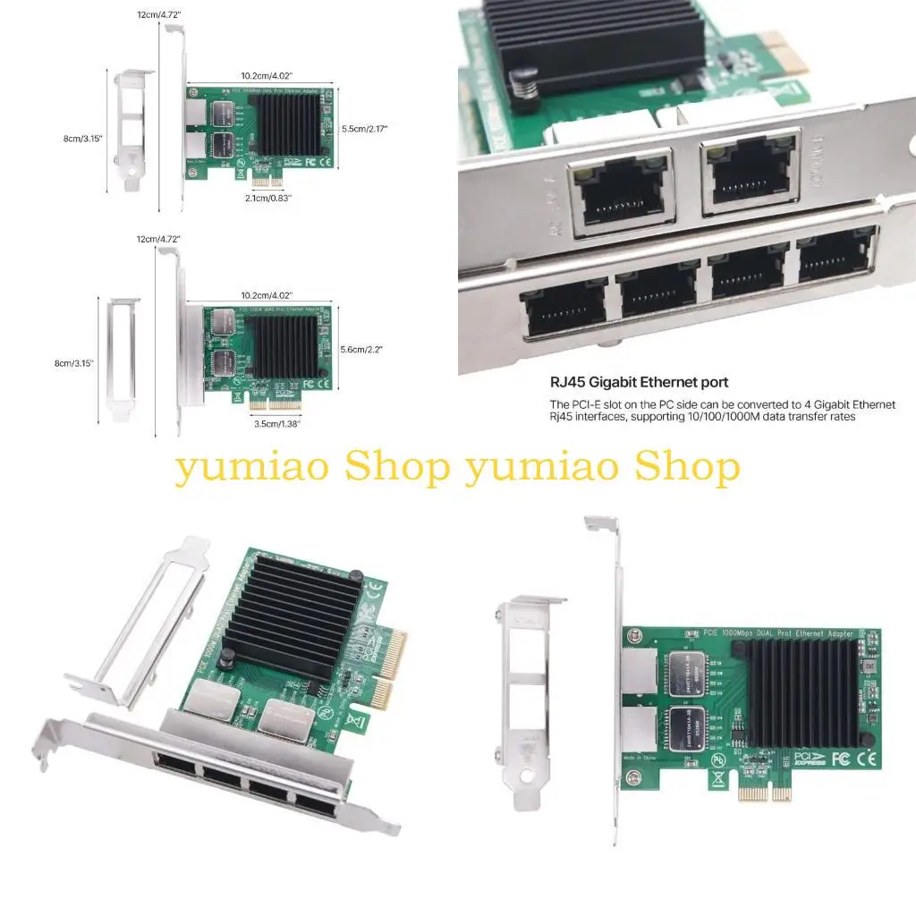 587B 2/4 Ports PCIE 4X Gigabit Ethernet Networking Card Server 1000Mbps for Desktop
