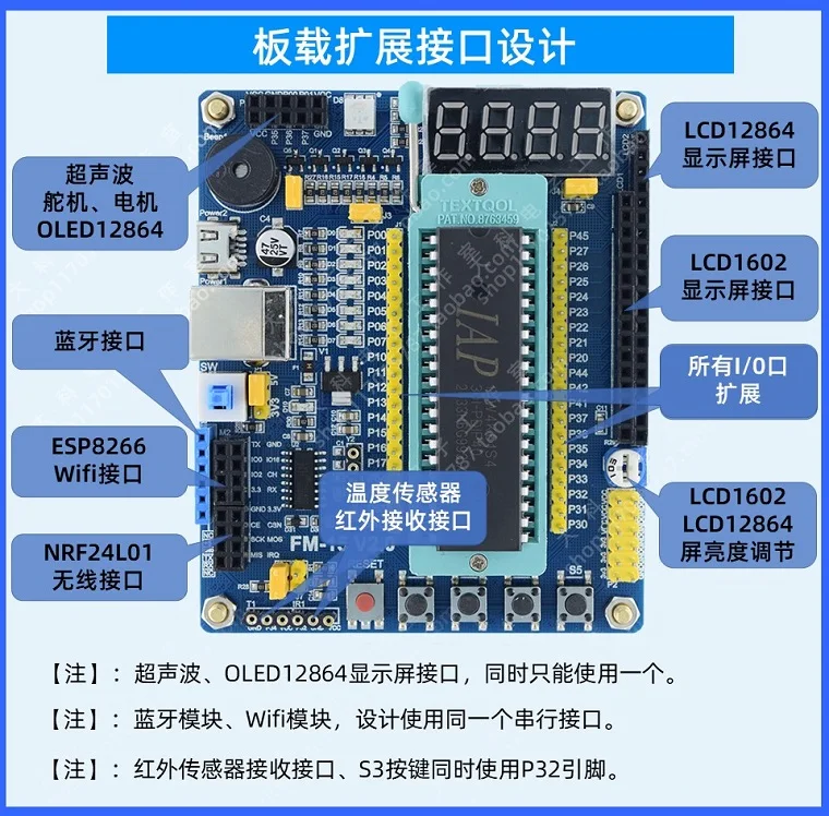 STC15 Series IAP15F2K61S2 IAP15W4K61S4 MCU Development Board with Simulation Core Board