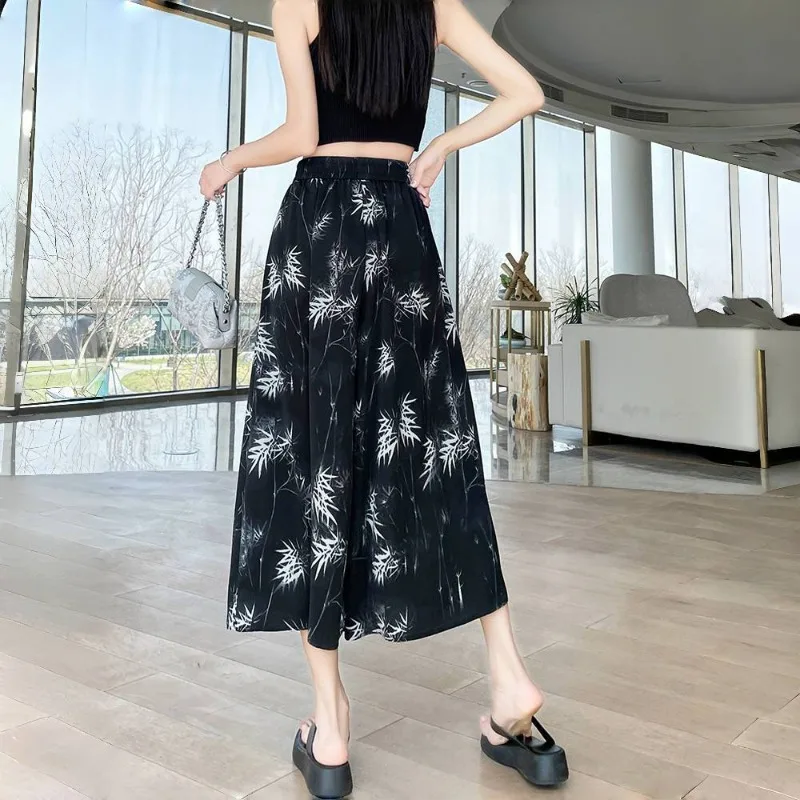 Elastic Waist Ice Silk White Women's Pants Summer Cropped Pant Autumn Classic Outfits Casual Original Xxl Cotton Female Trousers