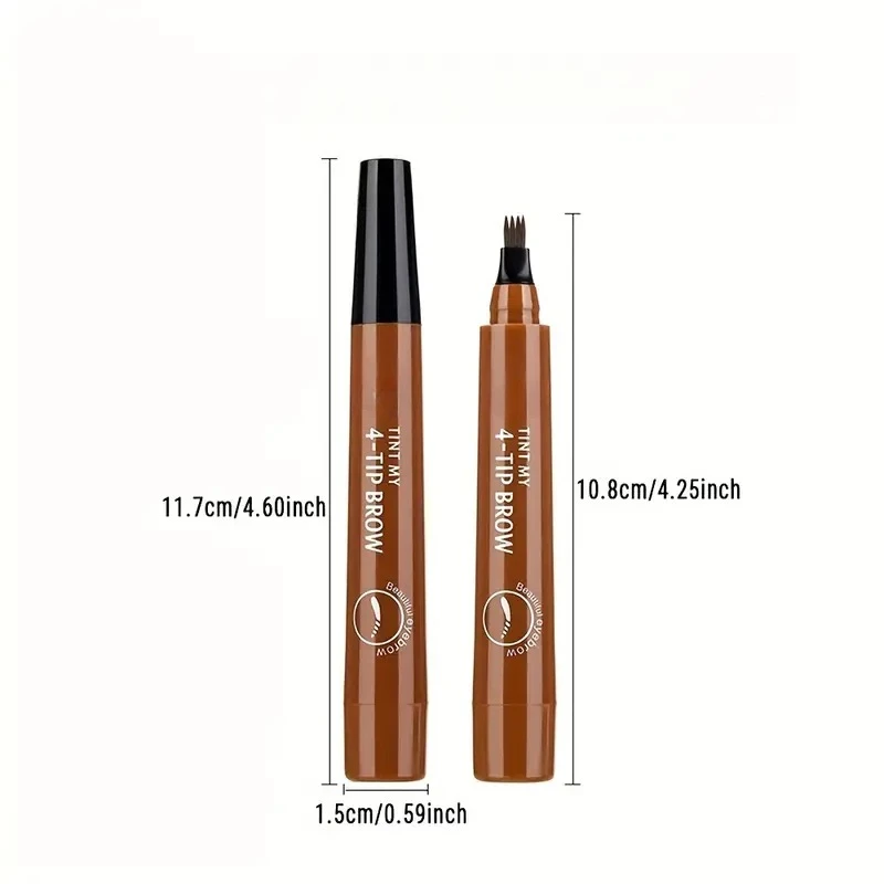 Lápis de sobrancelha líquido impermeável Microblade Brow Maquiagem Pen, Long Lasting Cosmetic, 4 Ponto