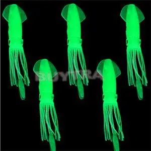 Soft Fluke Squid Fishing Lures 10.5cm 8g Large Saltwater Octopus Skirt Luminous Baits Glow in Dark Cuttlefish