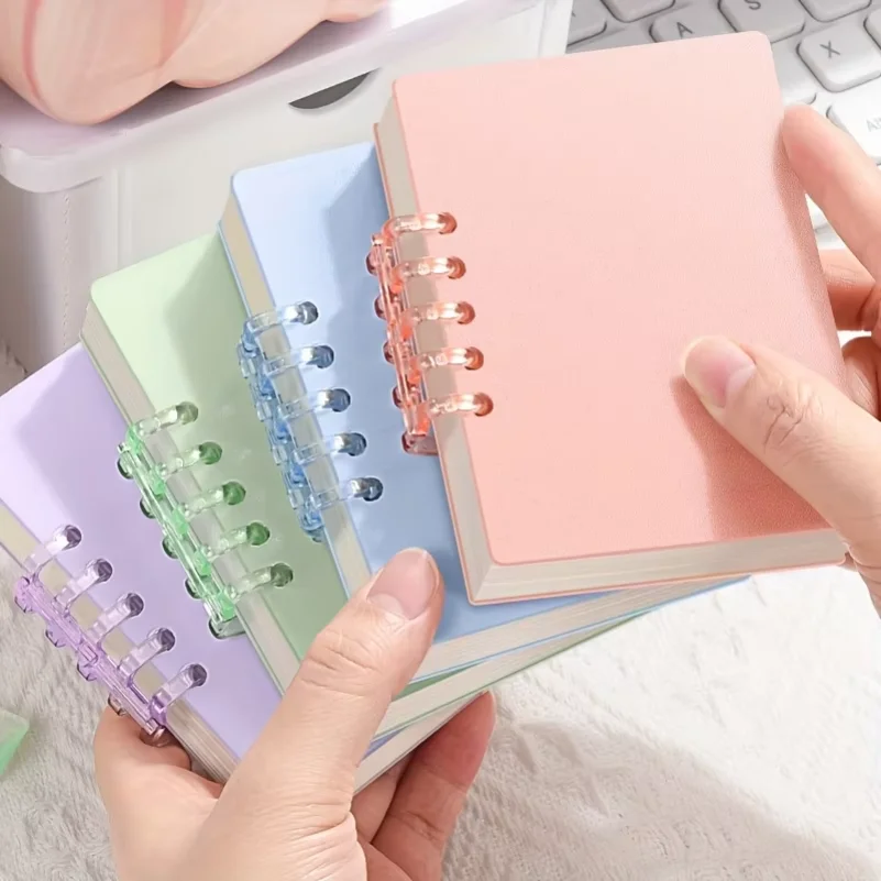 80pcs Portable Pocket A7 Loose Leaf Notepad Retro Cartoon Rainbow Memo Planner School Office Study Organizer