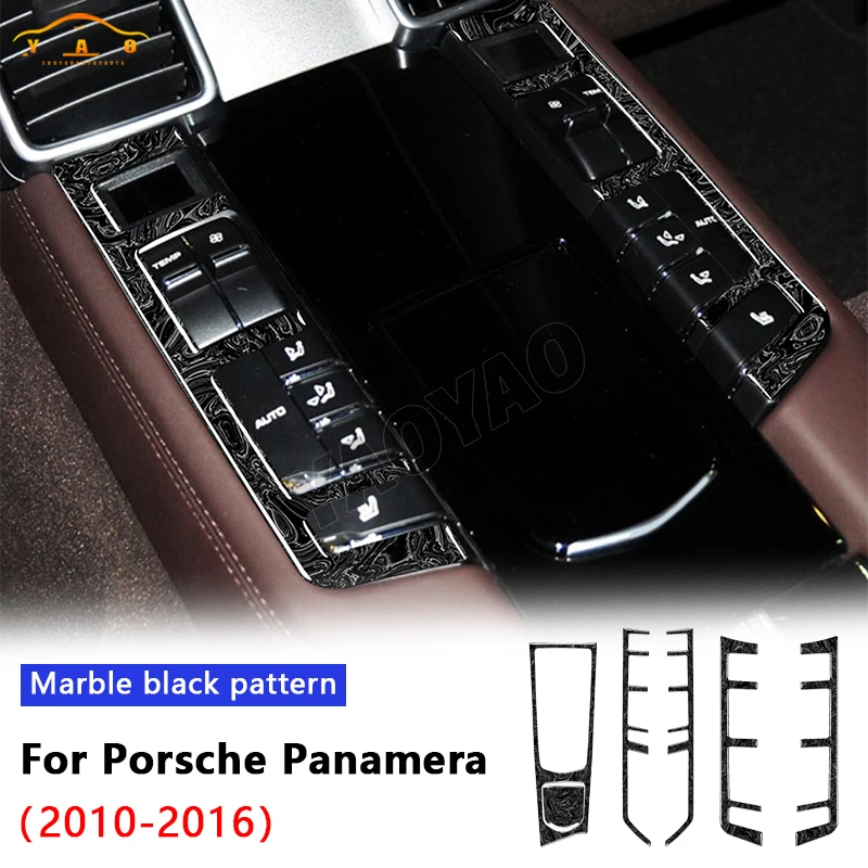

Marble Black Pattern Gear Shift Box Panel Cover Trim Sticker For Porsche Panamera 2010-2016 Car Accessories