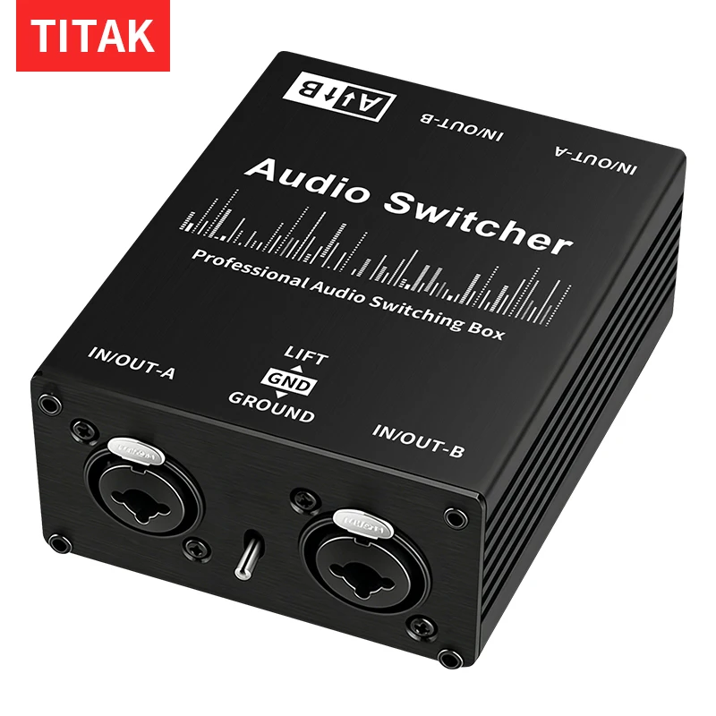 HIFI 2 Way Audio Signal Switcher XLR 3.5mm 2 in 1 Out and 1 in 2 Out for Mixer Decoder Amplifier Active Speakers System