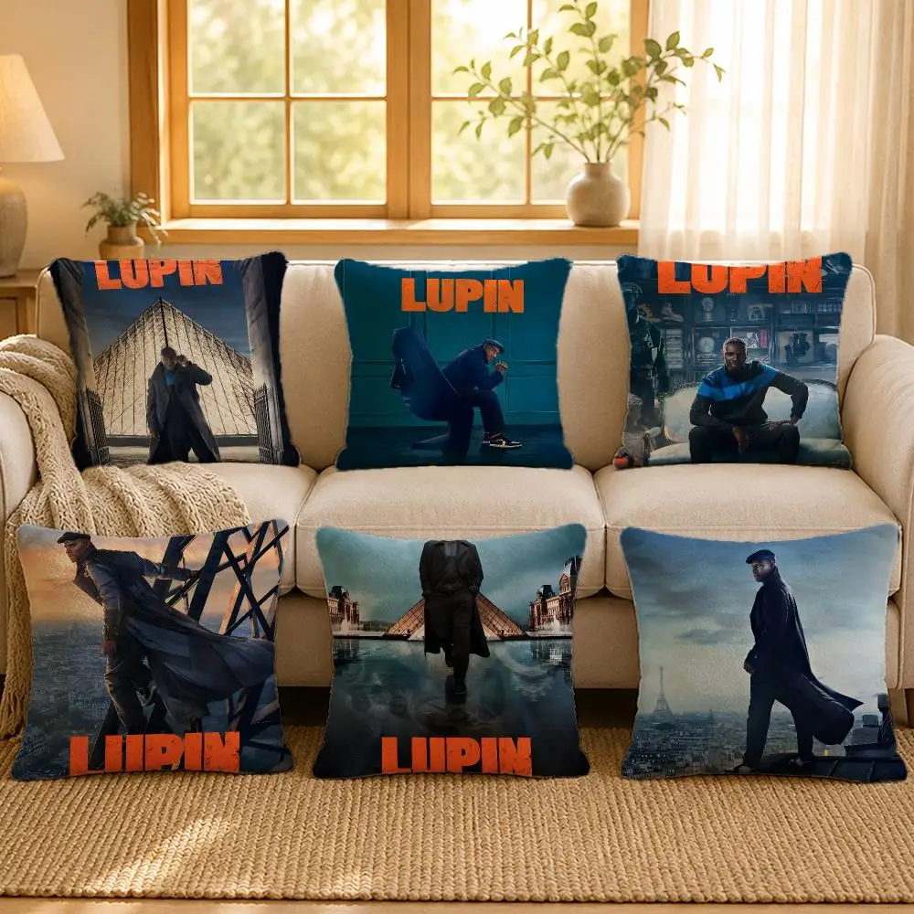 Novel Arsene Lupin Gentleman Cushion Cover Personalized Short Plush Cushion Cover Sofa Pillowcase Bedroom Home Decor Gift