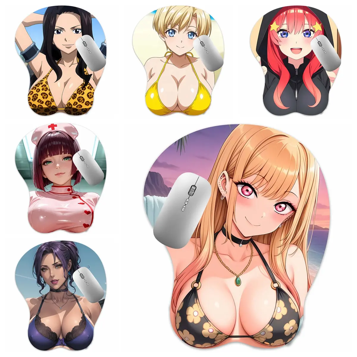 

3D коврик для мыши Oppai Коврик для мыши Cana / Haruka / Nakano / Marin Kitagawa / Minami Rika / Risu Коврик для мыши с подставкой для запястий на груди Boobpad