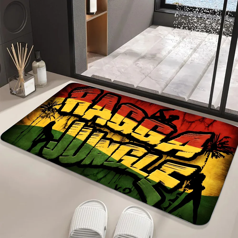 Mata podłogowa Reggae grafika drukowana flanelowe wycieraczki do łazienki wejście do kuchni dywan wystrój domu