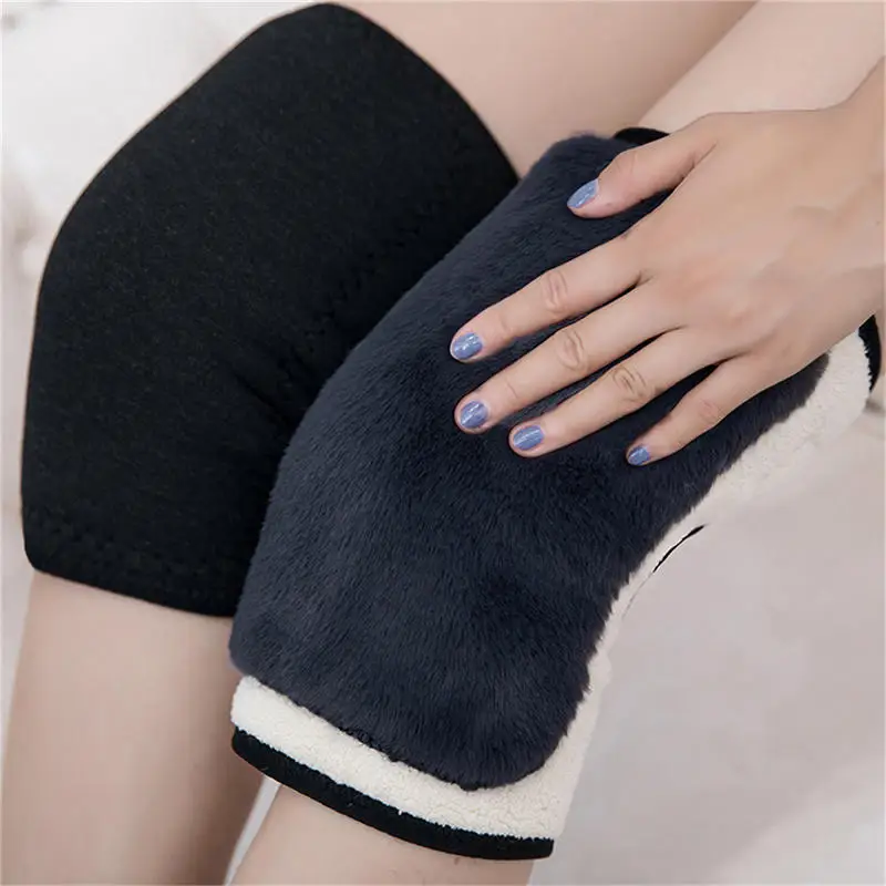 1PC ฤดูหนาว WARM เข่า Pads สําหรับผู้หญิงขาอุ่นผู้ชายเก่าคนเย็นขาข้ออักเสบ Kneepad เข่าสนับสนุนกระต่ายขนเข่า Protector