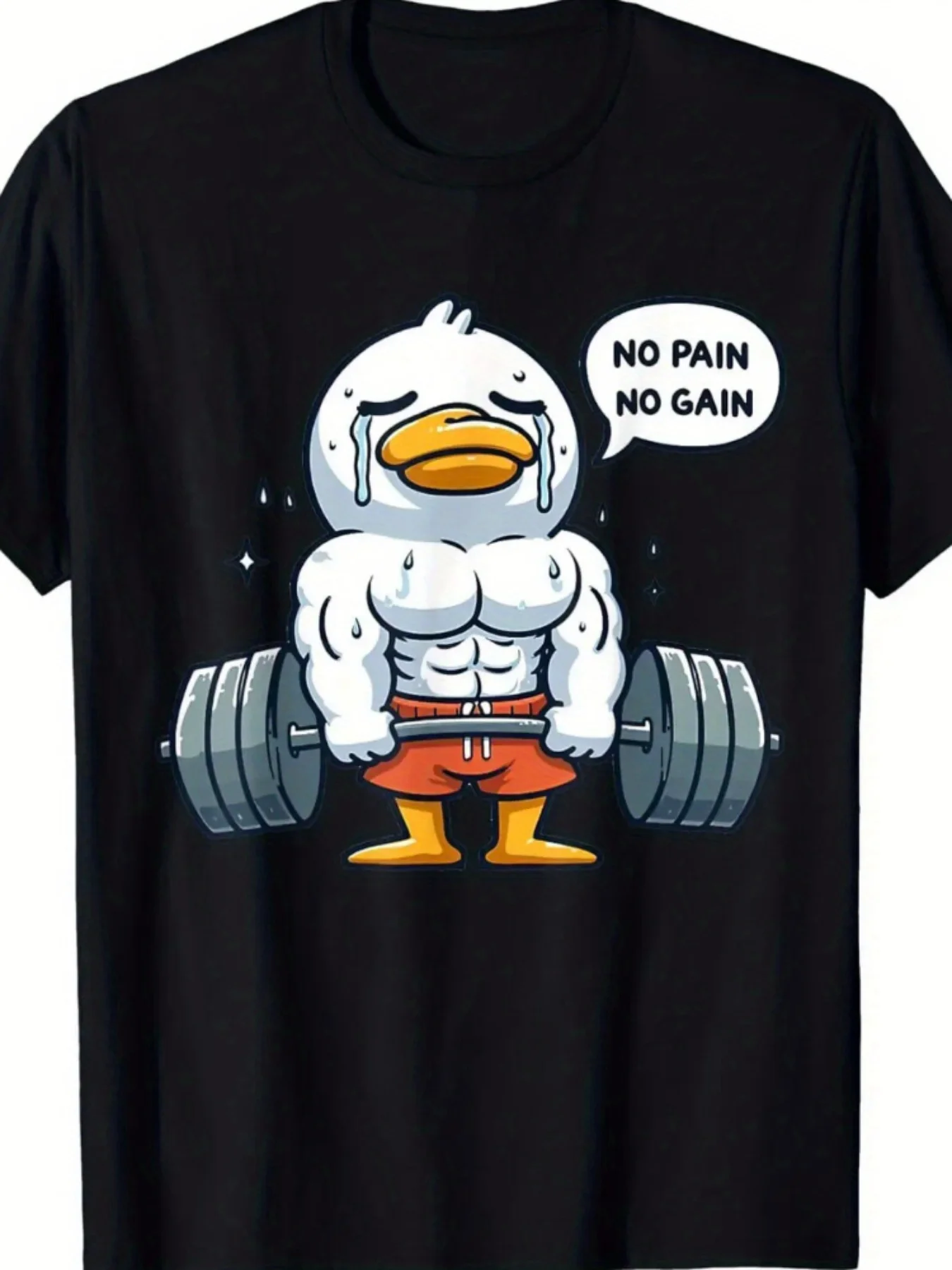 Payeah No Pain No Gain Funny Duck - Gym Workout & Fitness Training T-Shirt New Fashion Top Tees