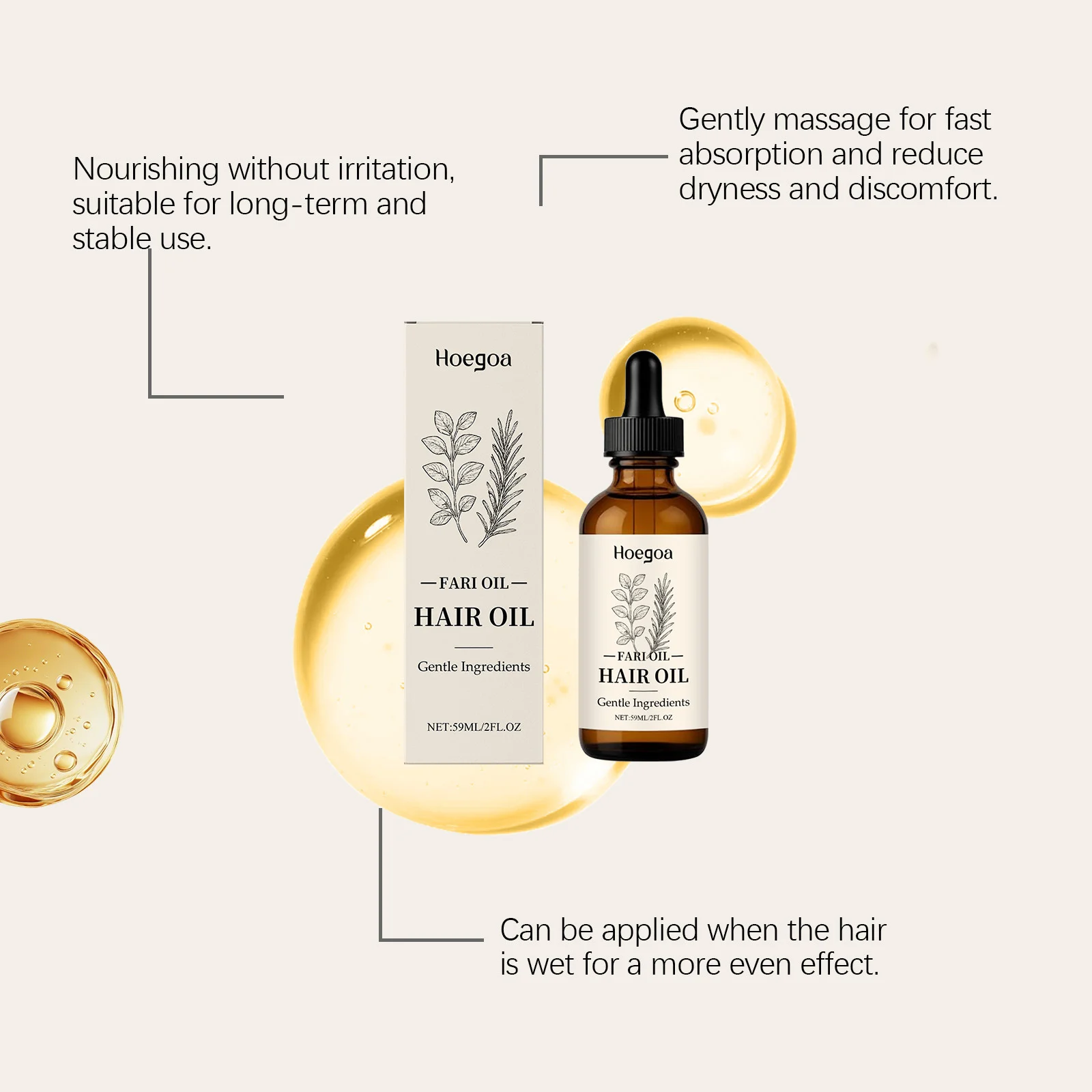 HOEGOA Hair Care Essential Oil Nourish Scalp Reduce Loss Eliminate Frizz Improving Quality Hair Cares Moisturizing Essence Oils