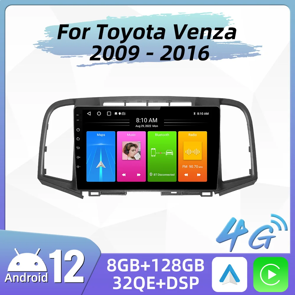 

Android Car Radio for Toyota Venza 2009 - 2016 2 Din Multimedia 4G FM RDS WIFI GPS Navigation Stereo Carplay Auto Autoradio