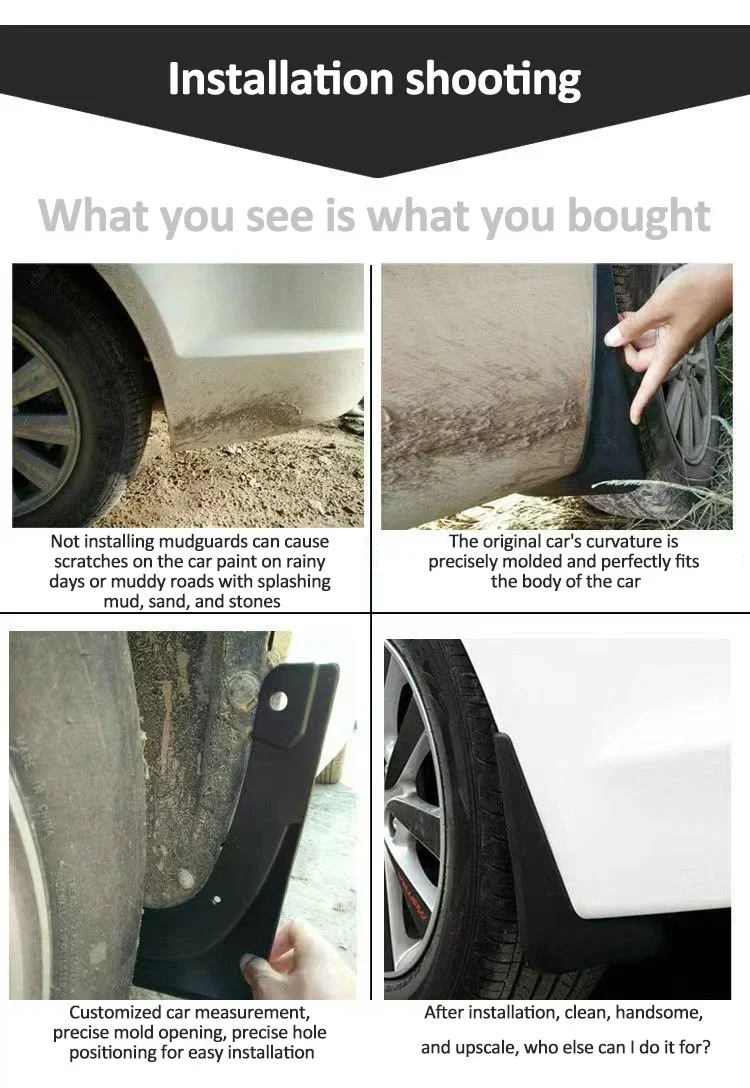 4 قطعة اللوحات الطينية ل BAIC X7 بكين X75 اكسسوارات 2025-2023 Mudflaps درابزين قطعة من نسيج الجبهة الخلفية سبلاش الحرس حامي غطاء #6