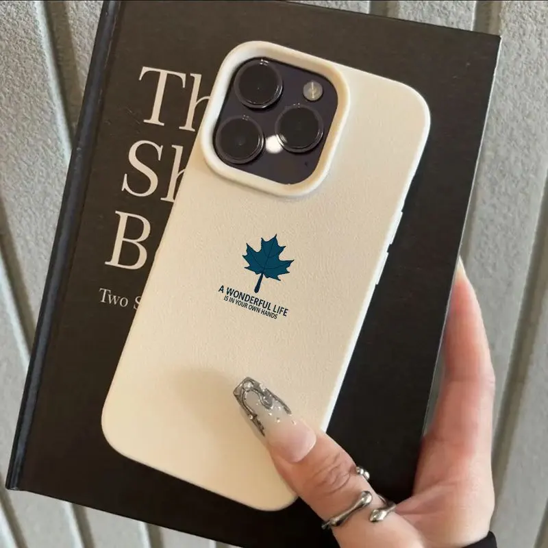 Blue Maple Leaf Theme Pattern Phone Case for Samsung Galaxy S26 S25 S24 S23 S22 S21 S20 Plus Ultra A73 A52 A32 A25 A15 Cover