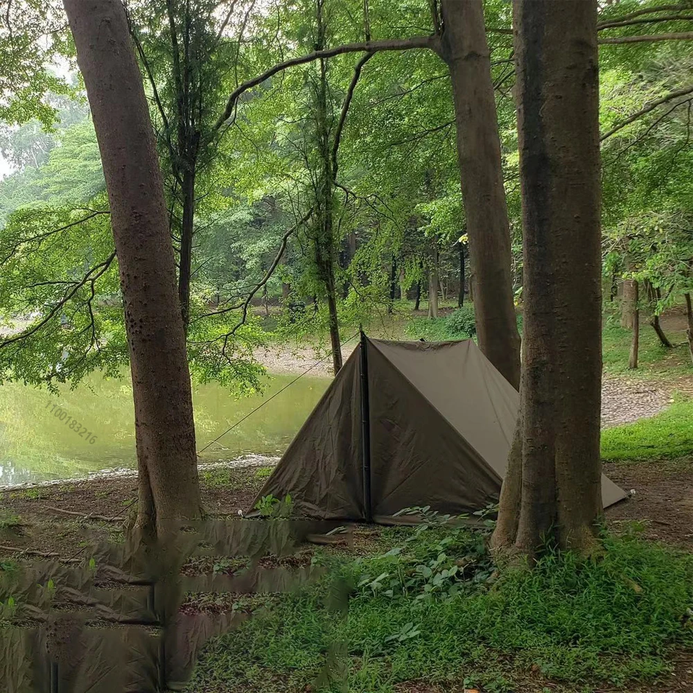 19 Hängematten: Reines Grün, Olivgrün, grünes wasserdichtes Vordach, geeignet für Installation und multifunktionales Outdoor-Camping und – Detail 4