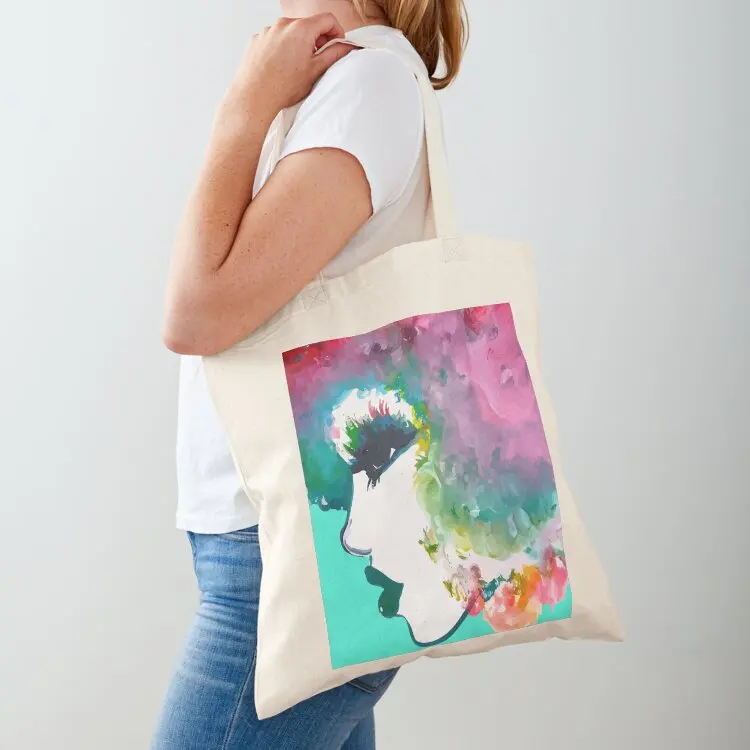 

I Fall In Love With The Hair I'm Born With Rainbow hair Natural hair tees Tote Bag canvas tote bag tote bags men female bag