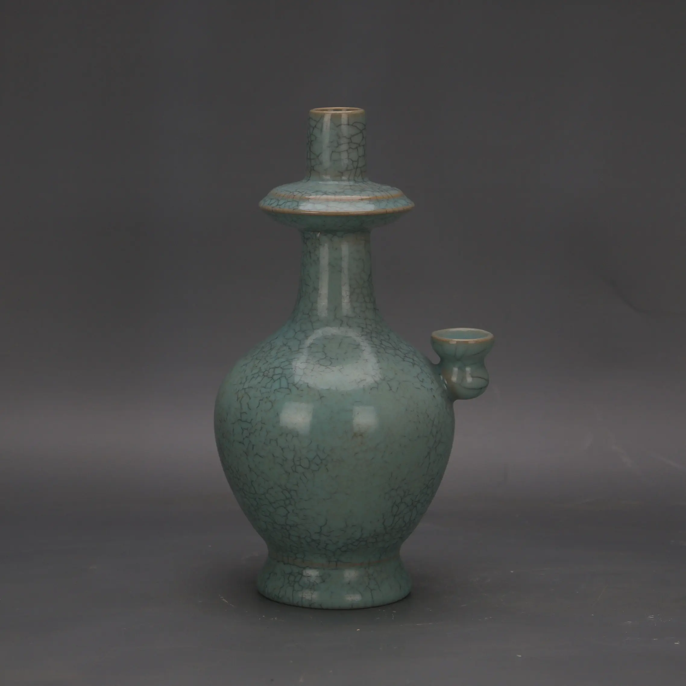 Song Dynasty Ru Kiln Ice Crackle Pure Vase Five Famous Kilns Vintage Home Decor Gift Collectible