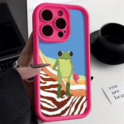 Cute Flower Phone Case For iPhone 16 Pro Case iPhone 13 11 14 15 12 17 Pro Max 16E XR 7 8 Plus SE Cartoon Frog Strawberry Cover