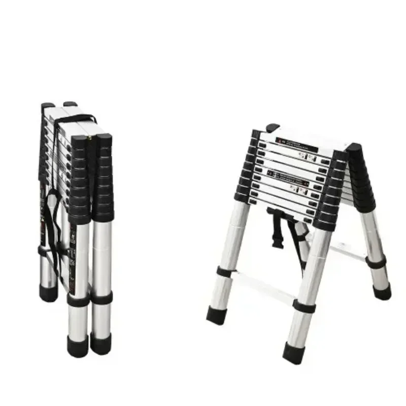 Retractable Ladder Double Side Telescopic Ladder 9M with Wheels