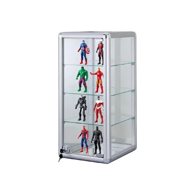 Custom, Retail Store Decorations Aluminum Frame Tabletop Display Show Lockable Glass Jewelry Counter Top Display Showcase