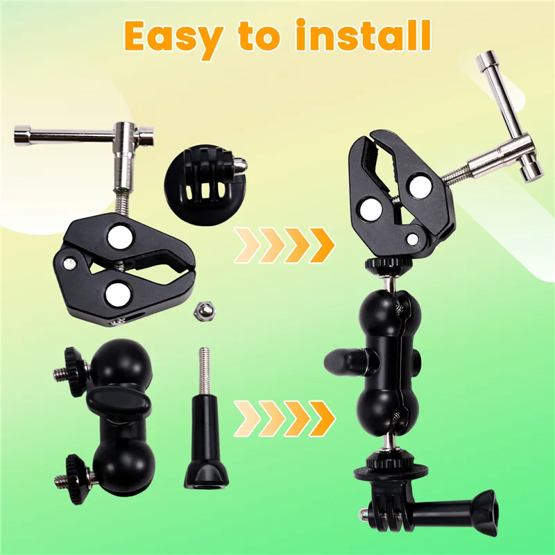 

New!Motorcycle Bicycle Mount Clamp Universal Bracket DSLR Camera Magic Arm For Action Cameras