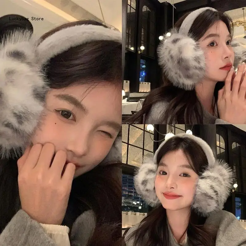 

Women Plush Ear Warmer with Adjustable and Foldable Ear Protectors for Travel Daily Use Students Cycling Accessory