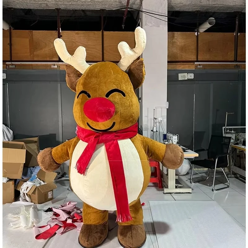 

Inflatable Reindeer Mascot Costume Outdoor Party Event Christmas Cosplay Showcase Inflatable Mascot Walking Costume No Battery