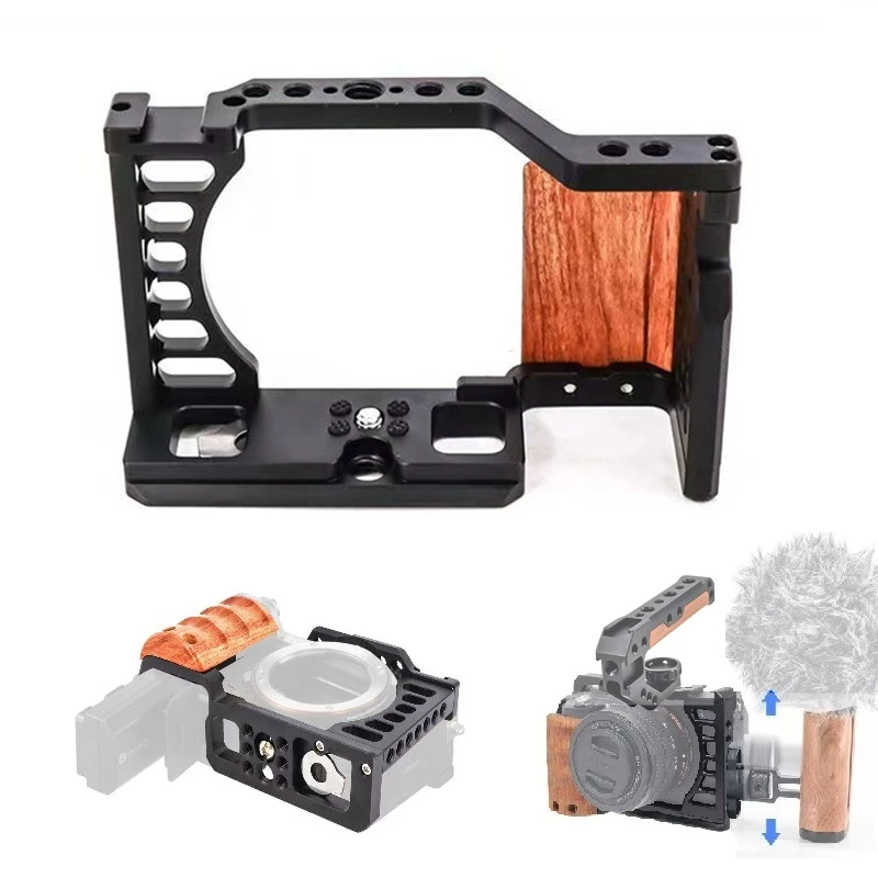 

Защитная рамка для камеры SONY Alpha7C A7C MarkII, с отверстиями 1/4 дюйма, 3/8 дюйма и отверстием для холодного башмака для крепления монитора микрофона