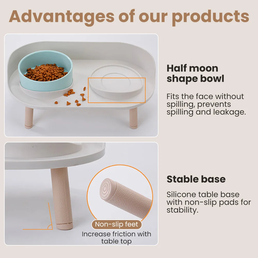 Cat Bowl Dog Bowl Double Bowl Anti-upset Cat Food Bowl Cervical Protection Cat Food Bowl Dog Water Bowl Pet Supplies