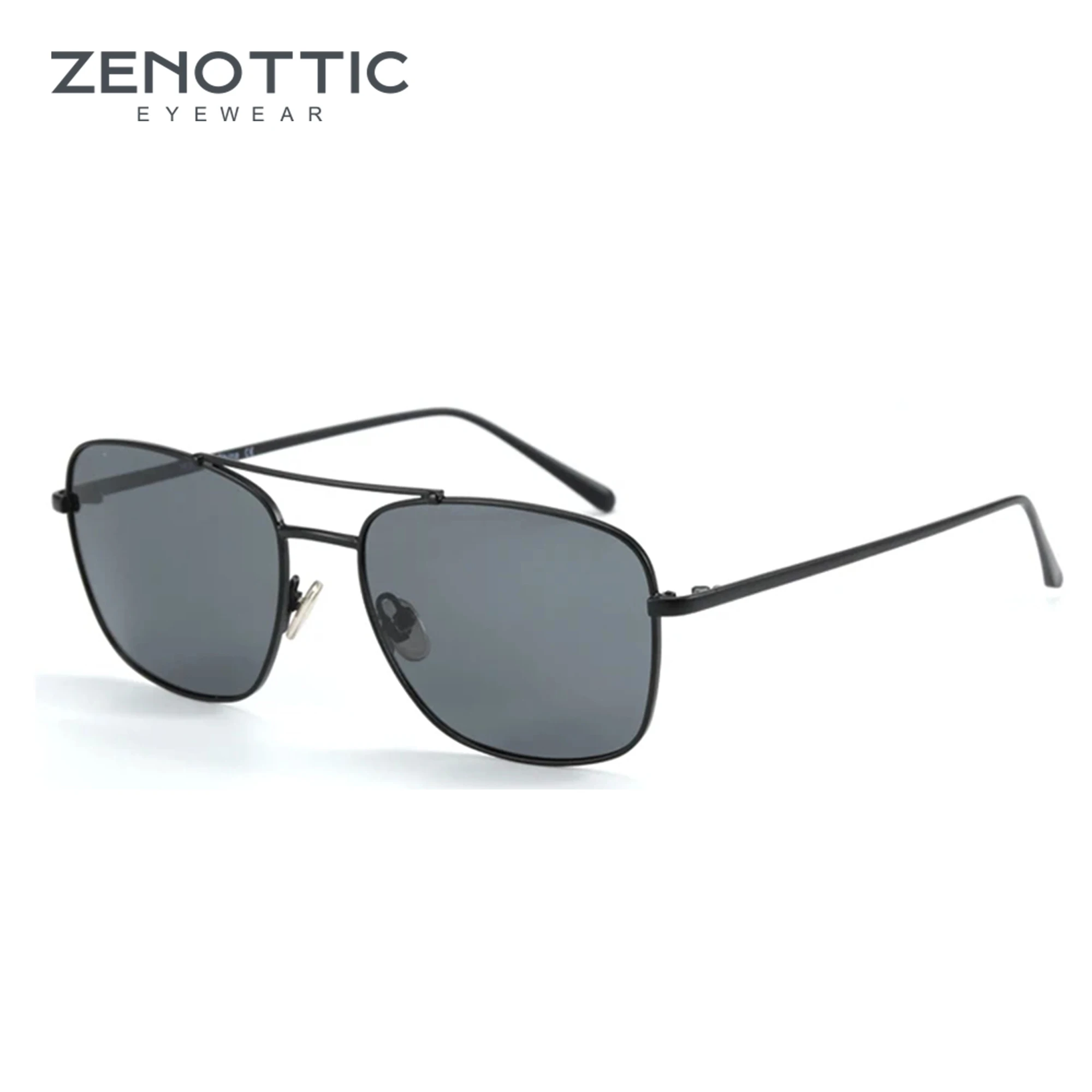 

Солнцезащитные очки ZENOTTIC мужские и женские, винтажные квадратные поляризационные зеркальные солнечные очки-авиаторы из титанового сплава с градиентом