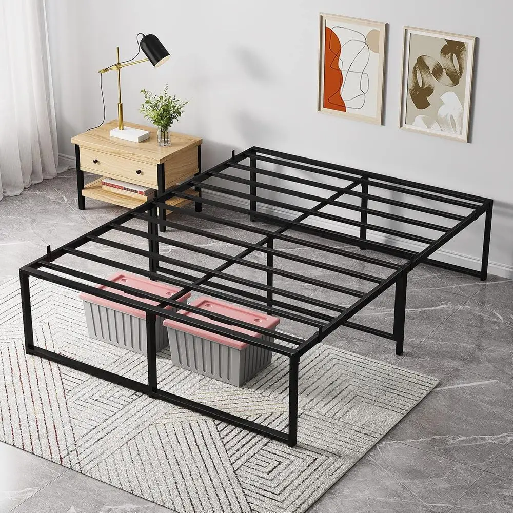 

14 Full Metal Platform Bed Frame, 3-in-1 Support, No Box Spring, Easy Assembly, Silent