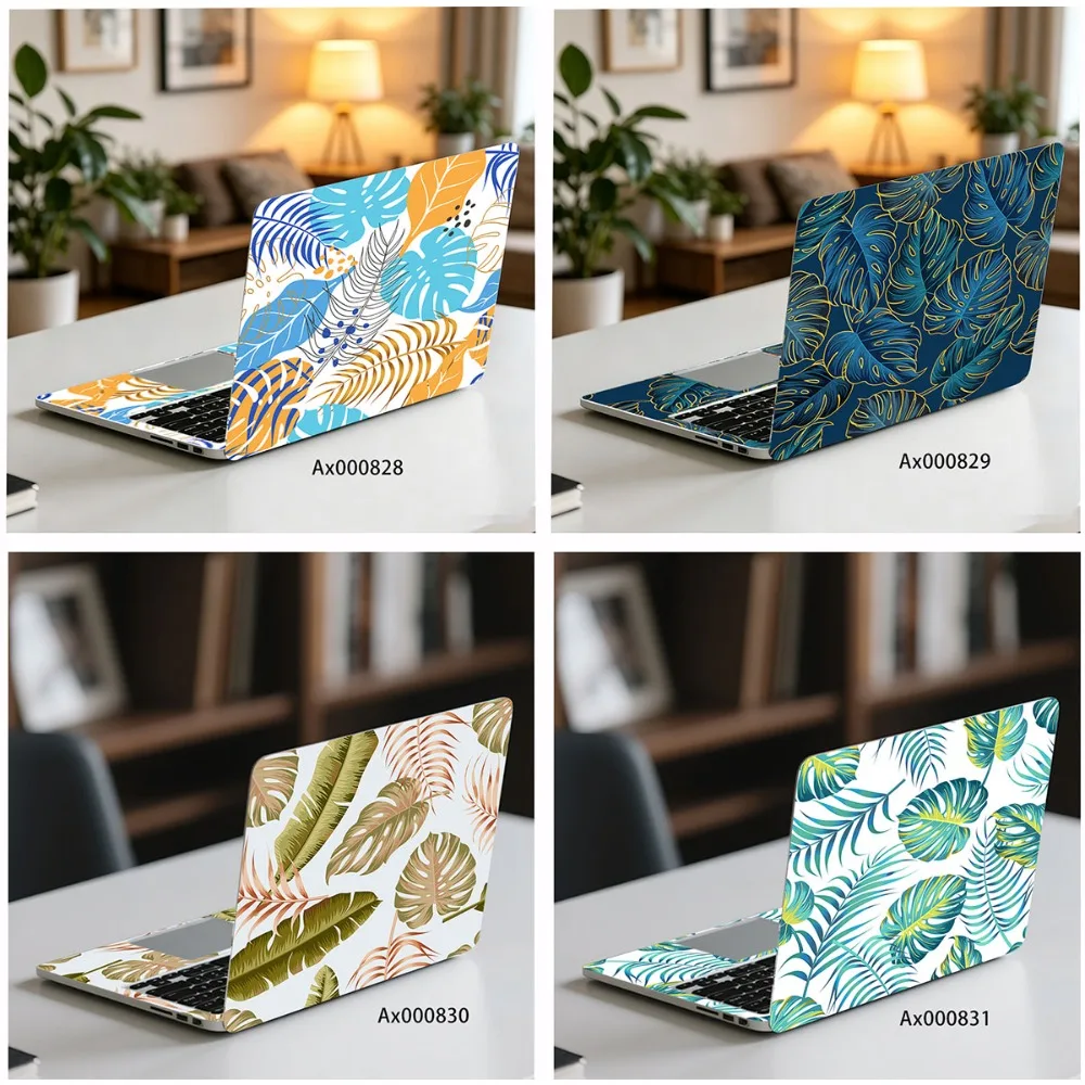 2Pcs Pack Tropical Palm Monstera Laptop Sticker Self-Adhesive Decor Decals for Universal MacBook