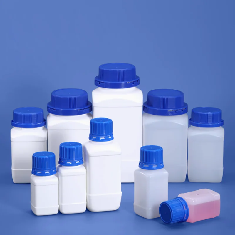 

Thickened acid-alkali-resistant plastic blue cap chemical reagent bottle wide mouth bottle liquid square bottle sample bottle