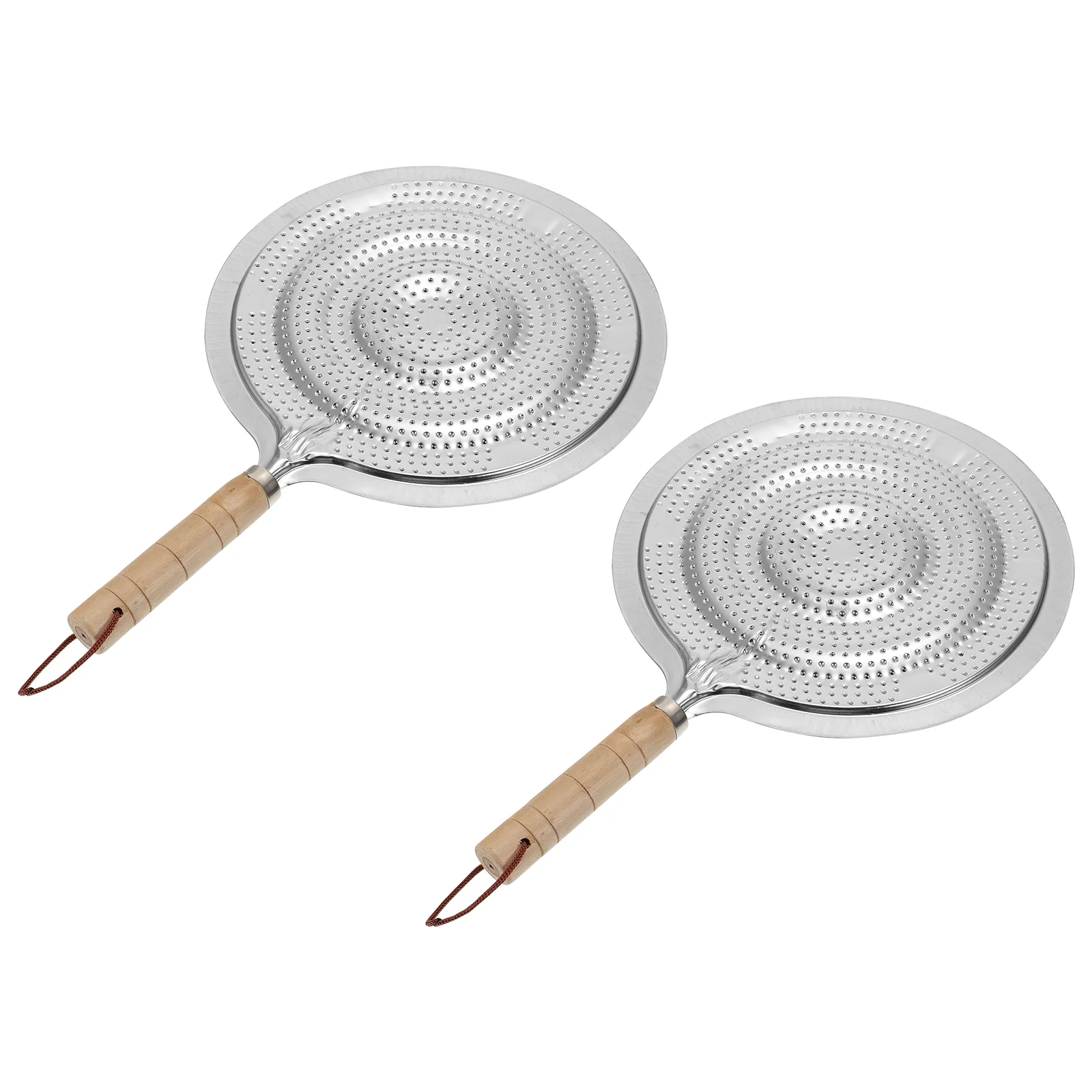 2 Pcs Insulation Pads Induction Heater Home Coffee Pan Adapter Wooden Handle Kitchen Diffuser Anti-scalding Cook Ring