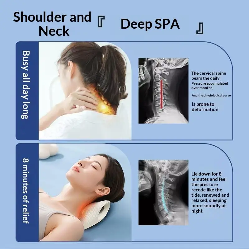 Cervical Support Massage Pillow C-Shaped Contour Fatigue Relaxation Neck Shoulder Relaxer Multi-Purpose Use Acupressure Desig - view 5