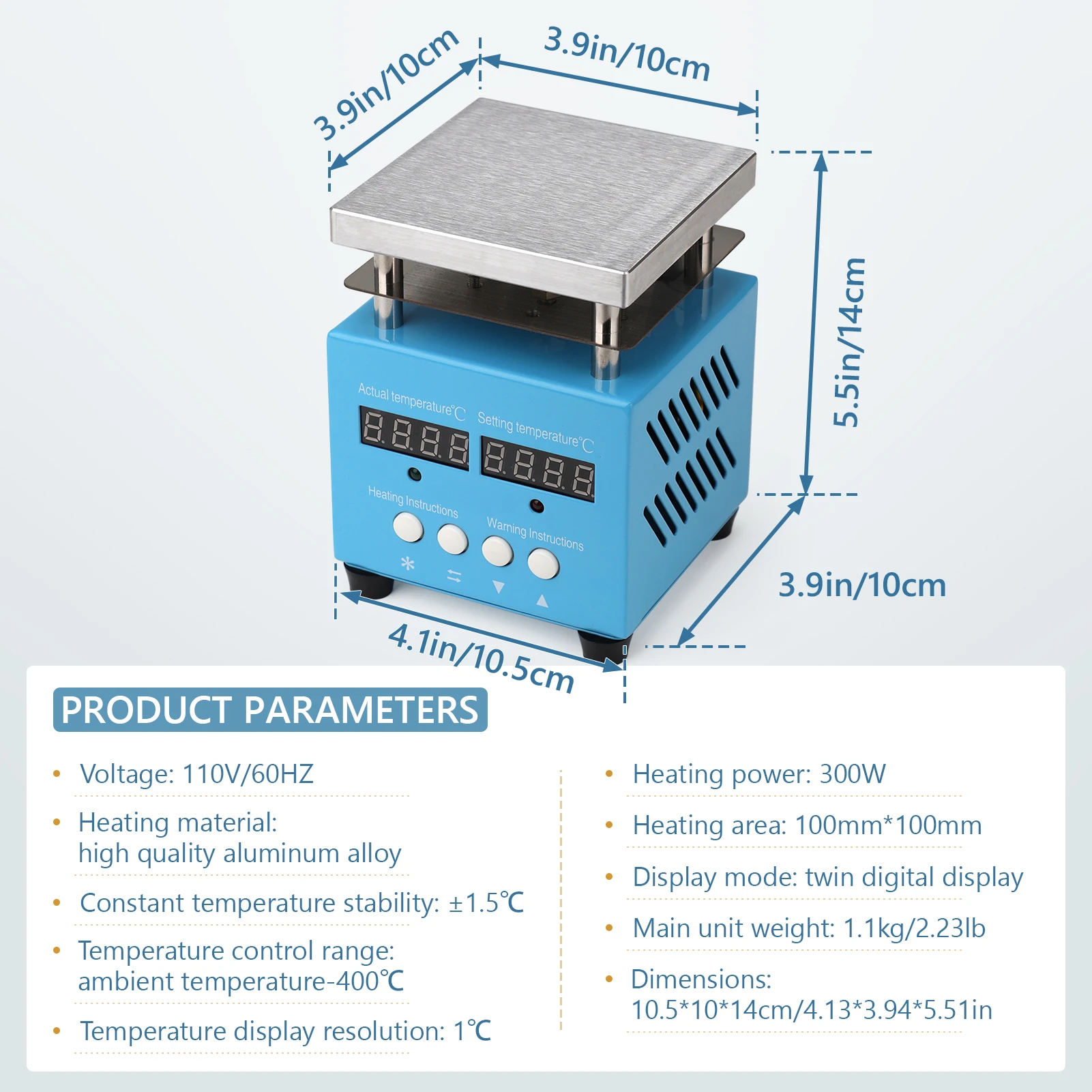 Electronic Heating Table Intelligent PCB Preheating Platform Adjustable LCD Microcomputer Electronic Heating Phone Repair